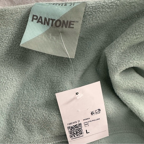 Athleisure Pantone x Forever 21 Sage Green Cropped Pullover | Size L | NWT - Picture 6 of 8